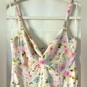 A&F Floral Twist Front Midi Dress with side slit, size S